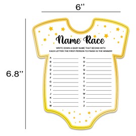 Baby Shower Games, Name Race Game Cards, Fun Baby Shower Party Games Supplies & Activities, Gender Neutral Boy Girl, Baby Shower Ideas, Set of 30 Cards