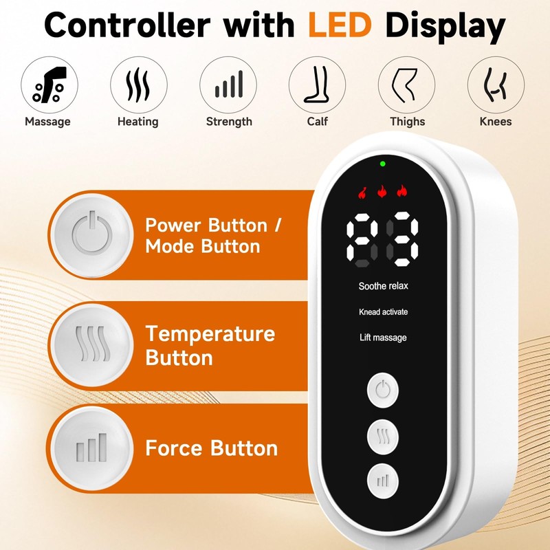 Leg Massager with Air Compression, Electric Leg Massager with 3