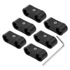 X AUTOHAUX 6pcs Black AN4 11mm Hose Separator Clamp Adapter
