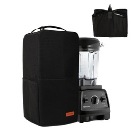 CROTIRAD Hanging Blender Cover Compatible with Vitamix Low-Profile 64 oz. Blender, Foldable Dust Cover with Accessory Pockets Fits for Kitchen Blender, Black