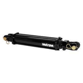 Maxim TC 2500 PSI Tie-Rod Cylinder for Double Acting 2.5'' Bore x 8'' Stroke - 1.125 Rod Dia #3/8 NPT Port Retracted 18.25" and Extended Length 26.25" and 1 Pin Dia