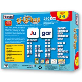 Totte Las Sílabas 240 Fichas | Simples, Compuestas, Combinadas e Inversas | Completo Silabario con Fichas Plastificadas Doble Vista | Mayúsculas y Minúsculas | Didácticamente Divertido