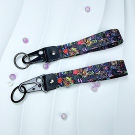 VGQ 2Pcs Motorcycle Keychain Motorcycle Key Tag JDM Jet Tag - Heavy Duty Wrist Lanyard Keychain for Car,Keys, Motorcycle XH-1