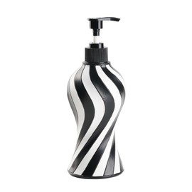 Black and White Zebra Stripe Soap Dispenser, Modern Refillable Hand Soap Pump for Bathroom and Kitchen Sink, Decorative Lotion Dispenser with Durable Pump