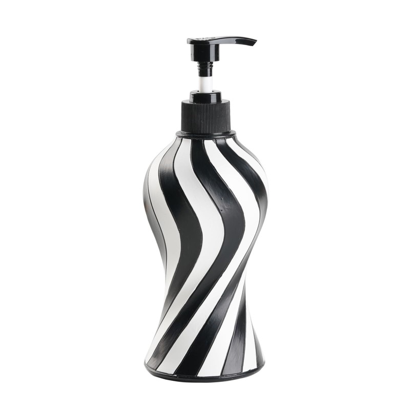 Black and White Zebra Stripe Soap Dispenser, Modern Refillable Hand