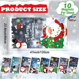 8 Pcs Christmas Fluorescent Light Covers with 80 Magnets Decorative for Classroom Ceiling Light 4x2 Feet Magnetic Filter Easy Install for Office Hospitals & Home Drop Ceiling Supplies(Santa Claus)