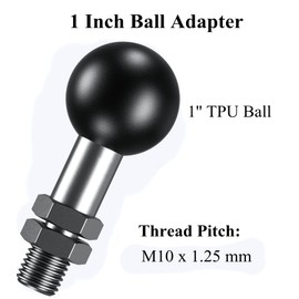 BRCOVAN 2 Pack, 1'' Ball Adapter with M10 x 1.25 x 15 Threaded Post Compatible with RAM Mounts B Size 1 Inch Ball Double Socket Arm