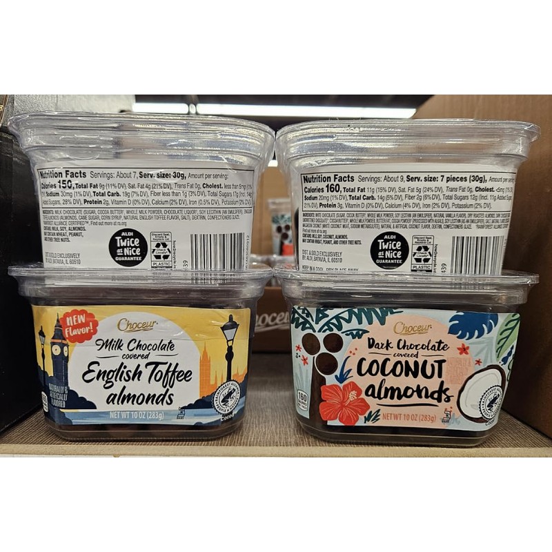 Choceur Milk Chocolate Covered English Toffee Almonds & Dark Chocolate
