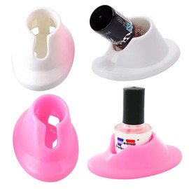 SUKPSY 4 soportes para botellas de esmalte de uñas de goma suave, antiderrames, herramientas de exhibición de manicura, suministros de arte de uñas para organizador de uñas