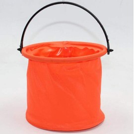 STK Brush Washable Folding Compact Bucket Portable Divider (Orange (No Divider), Set of 1