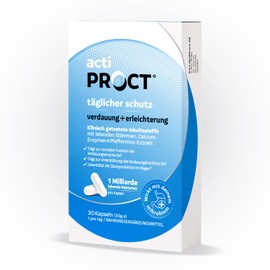 ActiProct Daily Protection Digestion+Relief - Health and Wellbeing Digestion, Clinically Tested - Probiotics, Digestive Enzymes, Calcium and Peppermint - 1 Billion Live Bacteria Per Oral