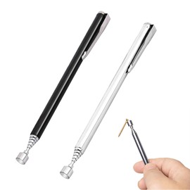 Pack of 2 magnetic rods, rod magnet, telescopic magnet, telescopic rod, telescopic magnetic rod up to maximum length 65 cm, stainless steel magnetic gripper for screws, nuts, keys, metal parts
