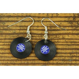 Miniblings LP Vinyl Records Music Vinyl DJ Platter Blue Hanger Earrings