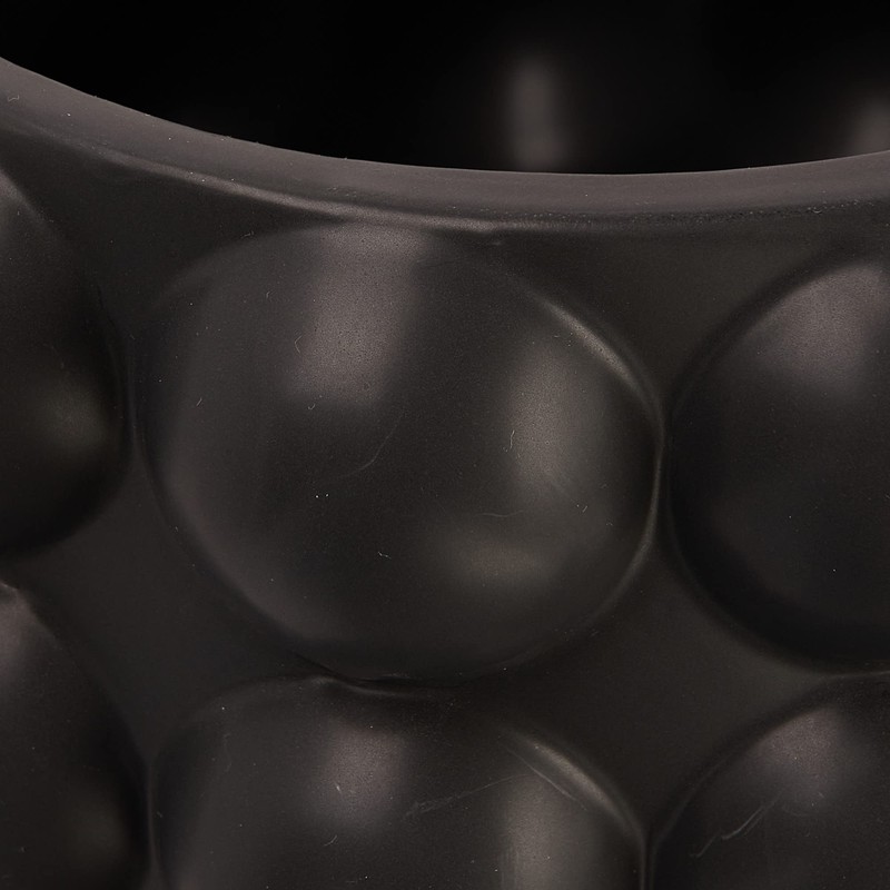 Creative Co-Op Modern Stoneware Raised Dot Umbrella Holder, Black Vase