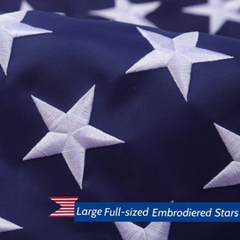 American Flag 5x8 FT Outdoor - American Flag Heavy Duty 5x8 FT, All Weather Sewn Stripes Embroidered Stars…