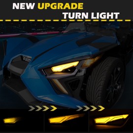 SAUTVS Front Upper Accent Panel Light Kit for Slingshot, Daytime Running Lights & Trim Panel, DRL & Driving Lights Decorative Plate for 2014-2023 Polaris Slingshot S SL SLR R LE Modified Accessories