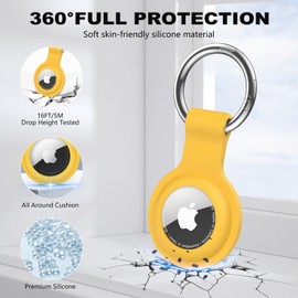 Pautas Airtag Holder, Ultra Light Silicone Case for Airtags, Protective Cover Compatible with AirTag GPS Item Finders with Anti-Lost Keychain for Bags, Keys, Dog Cat Collar, Luggage