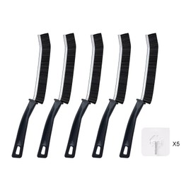 Acpetdr 5-pack of stiff-bristle crevice cleaning brushes + 5 hooks,Thin Crevice Cleaning Brushes for Household Use, Multifunctional Cleaning Tools for Narrow Corner Tight Spaces
