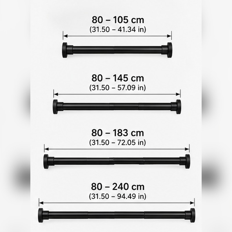 Adjustable Tension Shower Curtain Rod for Bathroom – Stainless Steel