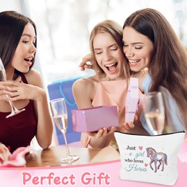 Horse Gifts for Girls Women,Horse Lover Gifts,Makeup Bag Horse Toiletry Bags Cowgirl Accessories for Women Equestrian Horse Gift Pencil Case