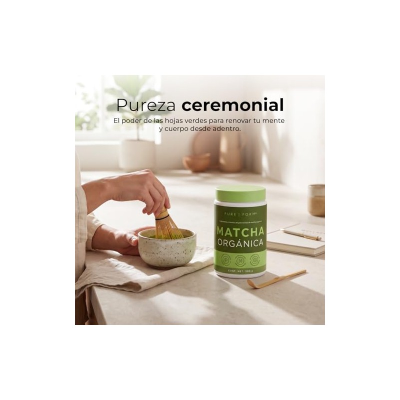 Pure Form Matcha Orgánica Te Verde En Polvo Ceremonial 300gr