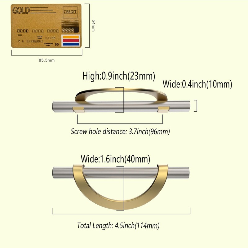 Coinkoly 10 Pack Brushed Satin Nickel and Gold Cabinet Pulls