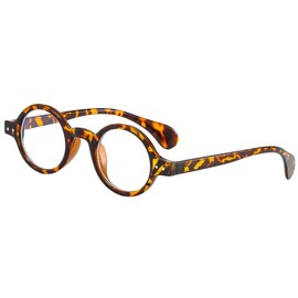 COLSUNOR Round Glasses, With Case, Blue Light Cut, Stylish, Lightweight, No Degree, Unisex, Date, PC Glasses, Eye Protection, No Fatigue, Round Frame, Vegan pattern