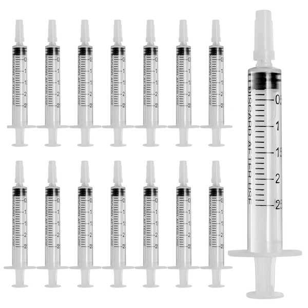 Pack of 50 Syringes, 2 ml Syringes, Disposable Syringes Without