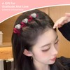 Heart Braided Hair Clips for Women Red Brown Black Hair