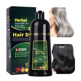HUDABABY Wine Red Hair Dye Shampoo 3 in 1 Herbal Natural Dye Cover Gray, for Women/Men Hair Color for Grey Coverage (Wine Red)