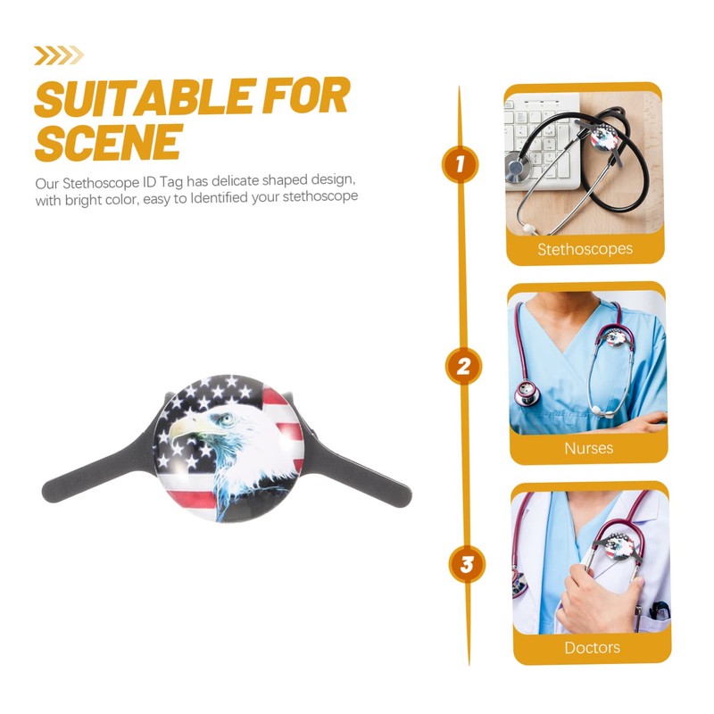 KOMBIUDA Stethoscope Name Tag for Id Tag Open Clasp Design