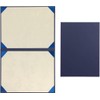 Tubbi Certificate/Document Cover Bi-fold Vertical/Horizontal Non-Padded Corner Ribbon - Navy