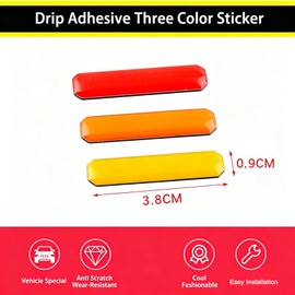 MAIBAOYUAN 3-Color Stripe Grille Emblem Badge Sticker Compatible for 2016-2023 Toyota Tacoma TRD Pro Front Grille Yellow Orange Red Tacoma Retro Style Decoration Accessories
