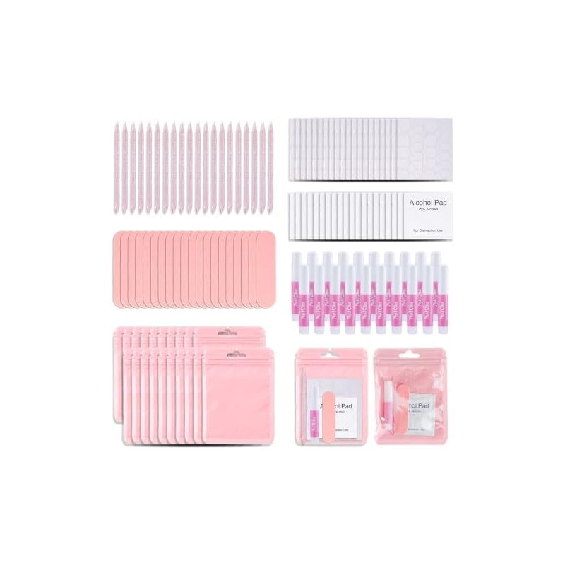 Kit De Manicura Desechable Con Lima, Pegamento, Almohadillas De Preparación,