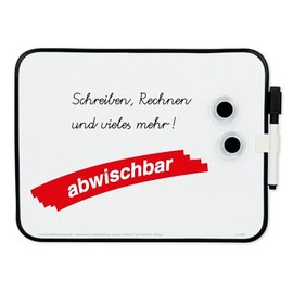 TimeTEX Whiteboard A4 Plus, 4 Pieces, Double-Sided | Set with Wipe-Clean Foil Pen and 2 Magnets