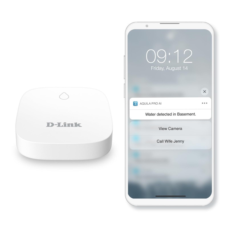 D-Link Next-Gen WiFi Water Leak Detector Sensor Pod—Loud 100 dB