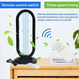Uv Bed Bugs, Uv Lamp for Bedbugs, with 3- Speed Timing and Remote Control for Home School (Black)