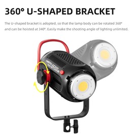 AMBITFUL Aurora Series EF200 200W LED Video Light 5600K LED Continuous Lighting,CRI 95+ / TLCI 97+,Built-in APP,79000lux@ 1m, Bowens Mount for YouTube Video, Studio Portrait, Wedding