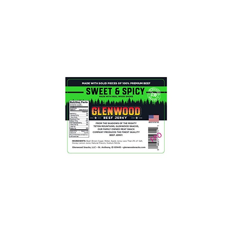 Glenwood Jerky 10oz Bag 100% Beef Jerky (SWEET & SPICY)