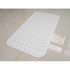 CyanWind Shower Mat Non Slip for Inside Shower, Bath Mats Suction Cup Drain Holes for Toilet, Bathtub Mat for Bathing, Showers Floor Mat for Tub, Bath Tub Mat for Bathroom (34.7" × 22.9", Light Grey)