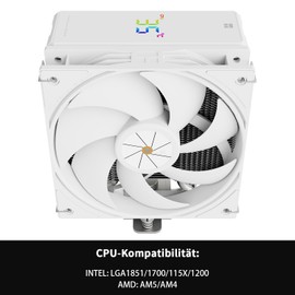 Thermalright Assassin X 120R Digital White CPU Cooler Air with 4 x 6 mm HeatPipes, Digital Screen Top Cover, PWM Fan Heatsink, CPU Cooler, 151 mm High, for AM5 and Intel LGA1700/1851/1150/1151/1200