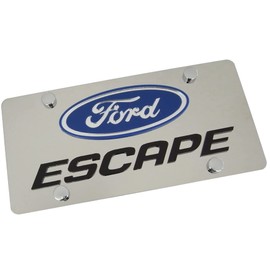 Eurosport Daytona, Inc. Laser-Cut Logo & Name On Polished License Plate for Ford Escape (Chrome)
