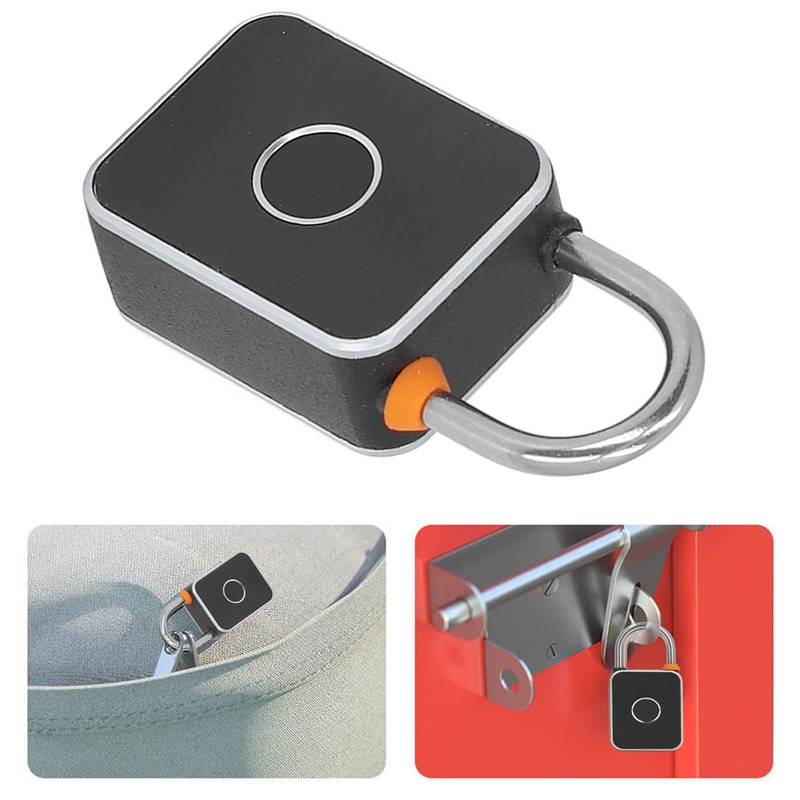 Fingerprint Padlock Waterproof Rust Resistant Rechargeable LED Indicator Smart Fingerprint