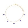 Tanzanite Bead Drop Anklet in 14k Gold Fill