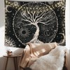 KHOYIME Tree of Life Tapestry Sun and Moon Tapesties Black