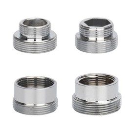 Pack of 4 Metal Tap Adapters 16 mm to 22 mm/22 mm to 16 mm + 18 mm to 22 mm/22 mm to 19 mm, Brass Tap Adapter, Suitable for Aerator Connection to Kitchen Taps