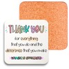 Inspirational Thank You Gift Coasters – Heat-Resistant Coaster with Uplifting