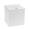 Source One White Cube Donation Box With Cam Lock Suggestion