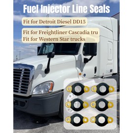 OWNDR 6Pcs A4720780480 Fuel Injector Line Seals Gasket Fit for Freightliner Cascadia Western Star Trucks with Detroit DD15 Diesel Engines