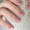 SXVME Uñas postizas Cat Eye en almendra, uñas cortas de